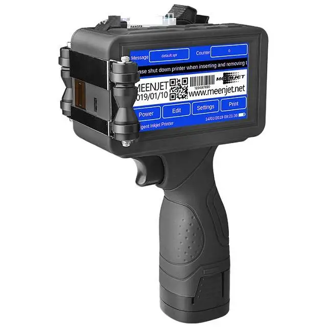 Portable Inkjet Handheld Lot Number Printer Hand Jet Printer Expiry Date Code Plastic Bottle Printer
