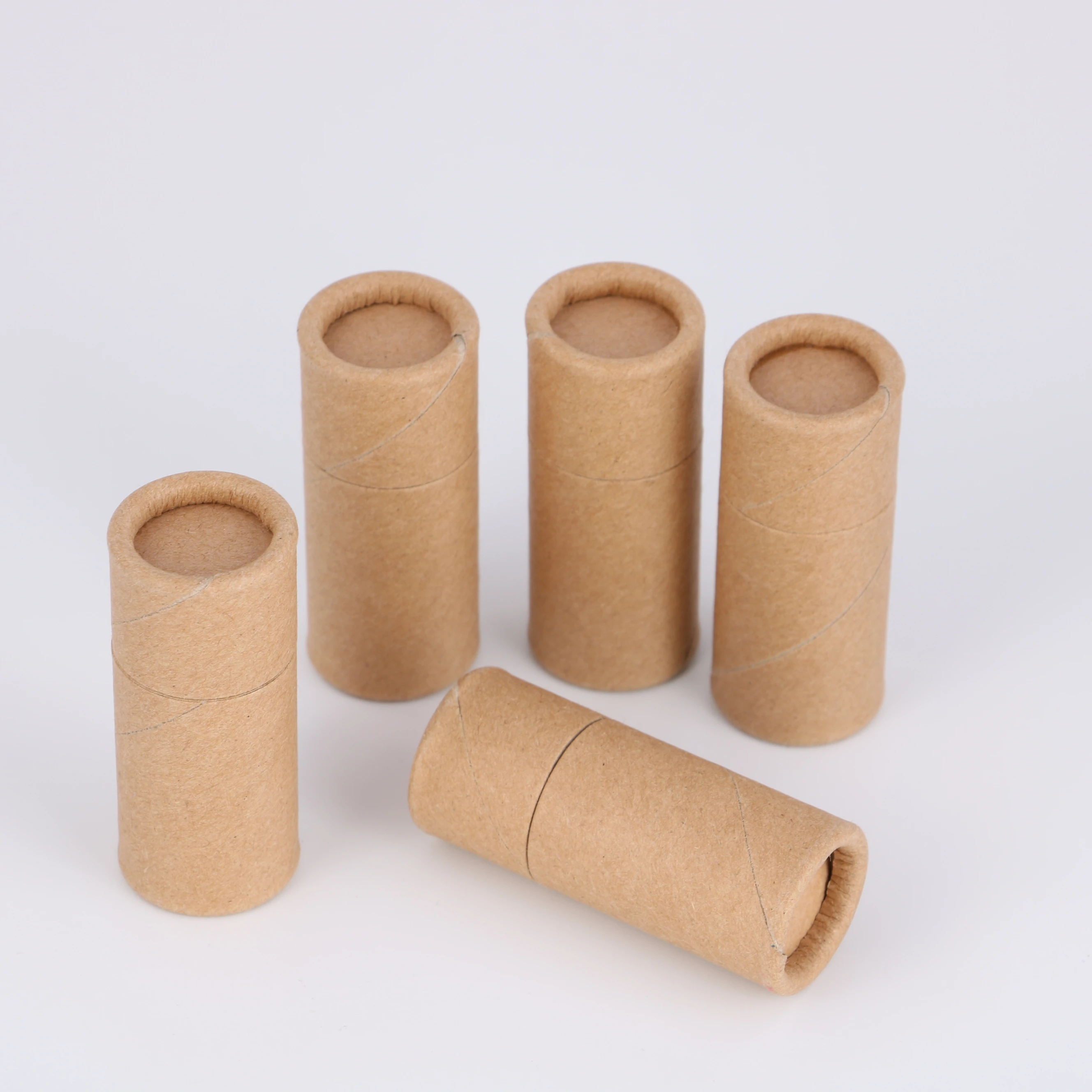 100% biodegradable deodorant cardboard push up lipstick  white black brown kraft lip balm paper tube