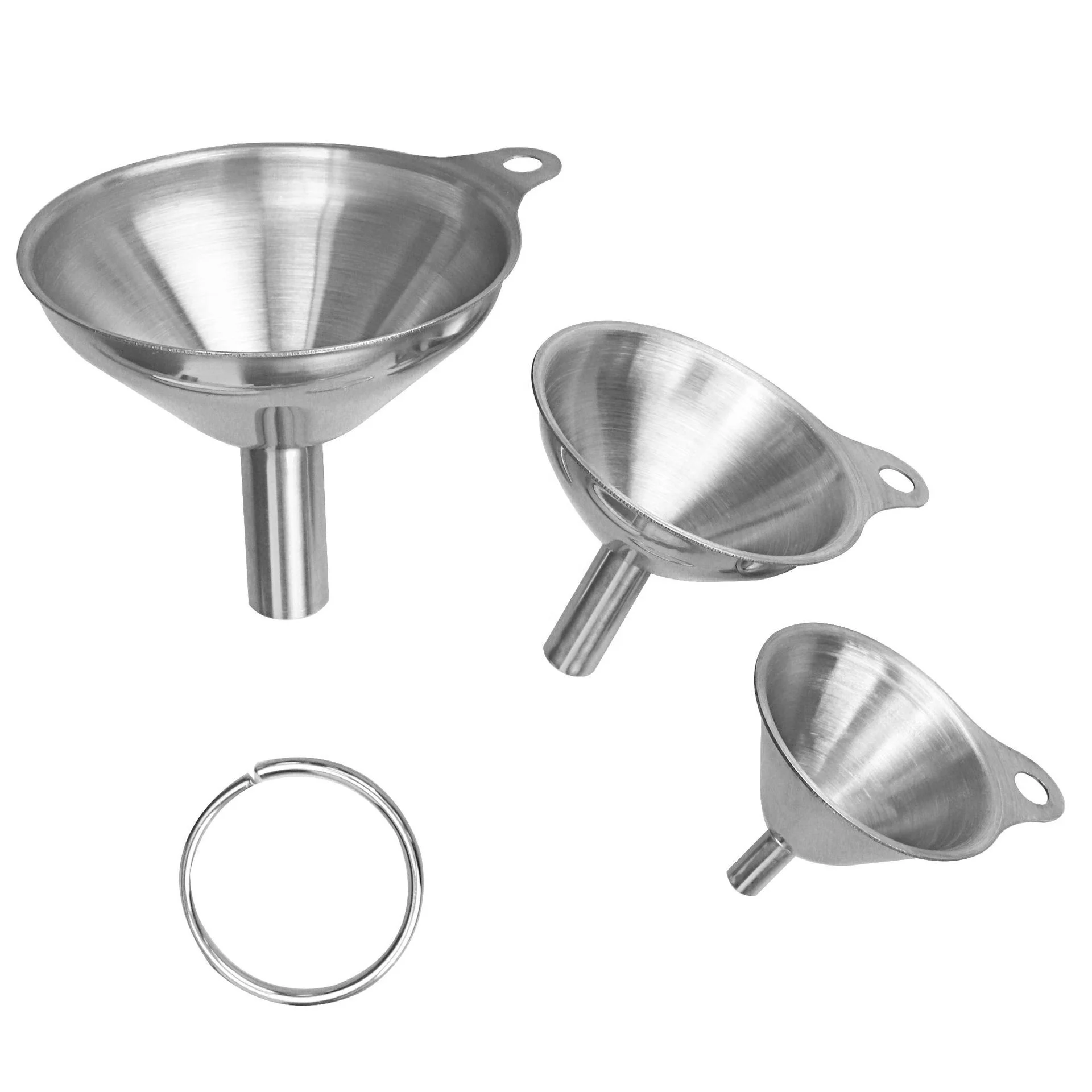 Kitchen Restaurant Available Stainless Steel 304 Multifunctional Household Kitchen Oil Water Spice Wine Bottle Funnel