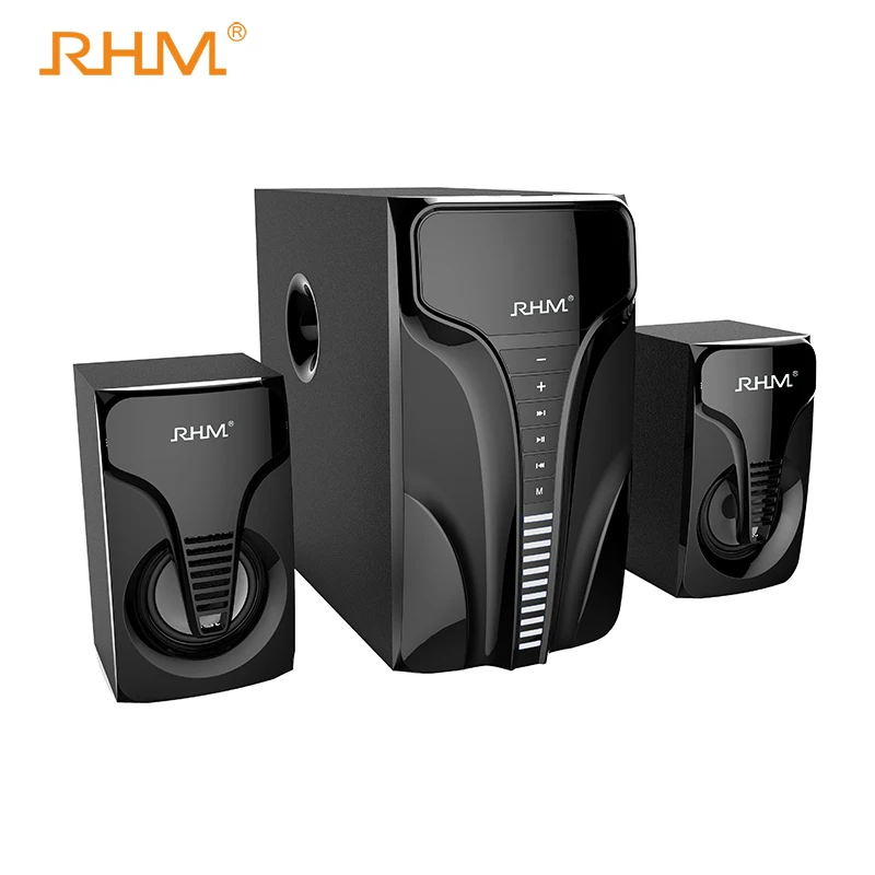 РХМ RM-9151 2,1 деревянный ящик компьютерный динамик со светодиодной подсветкой для домашнего кинотеатра