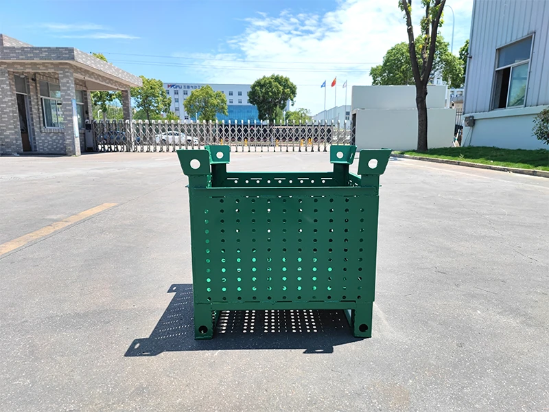 T1210L-14 Warehouse logistics folding storage corrosion resistant durable forklift two-way fork metal Pallet safety Stillage box