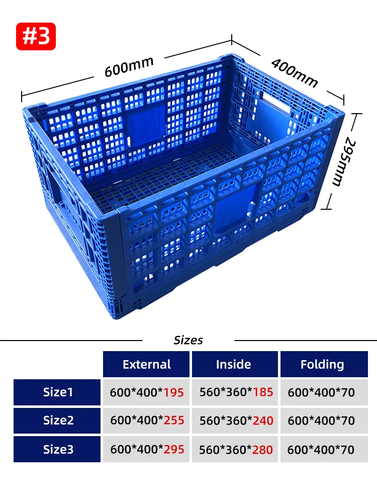 Warehouse Use Plastic Vegetable Storage Turnover Crate  Plastic  Stack and Nest Vented Mesh Plastic Moving Crates for Fruit