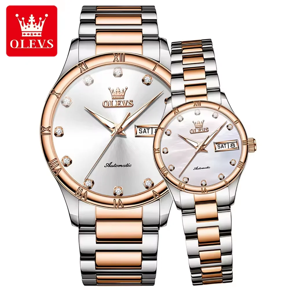OLEVS 7030 top 10 brands golden gents mechanical watch low price steel strap water resist automatic advertisement business watch