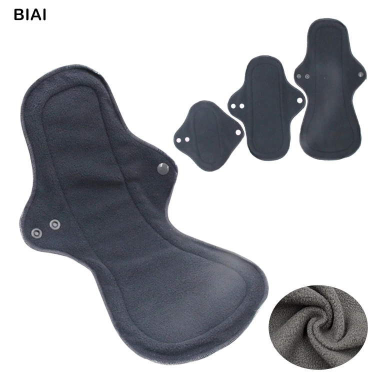 Absorbent lady cloth menstrual pad  Reusable washable bamboo fleece reusable women sanitary napkin cloth