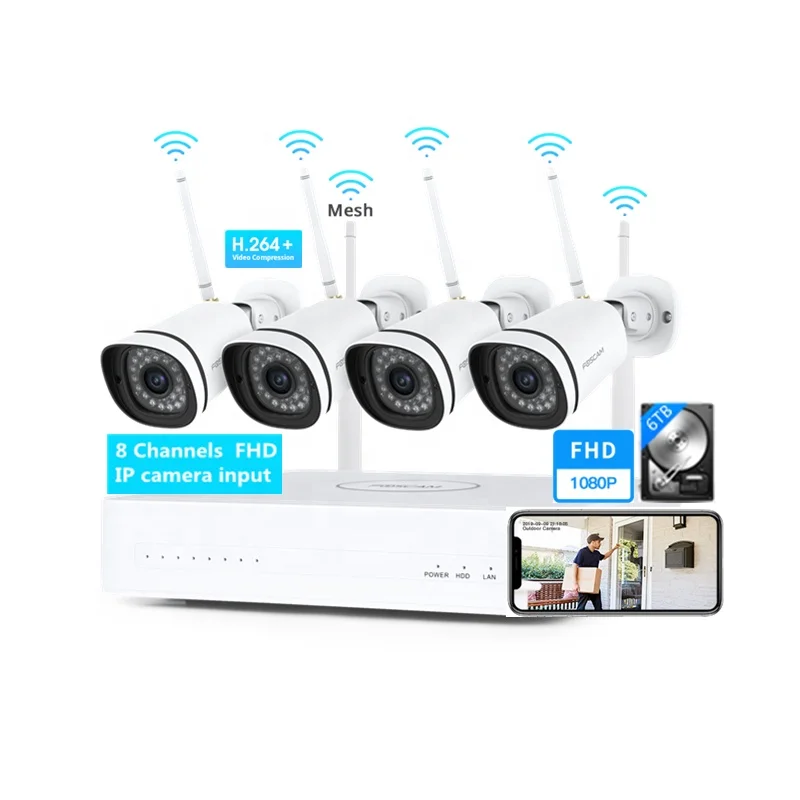 Комплект наружных беспроводных Wi-Fi IP-камер видеонаблюдения с ночным