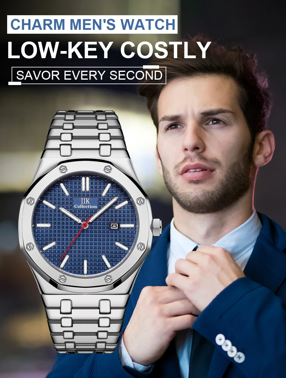 Hot Sale IIK Collection Luxury Couple Watch lIK Brand Gold Two Tone Date Analog Wristwatches Men