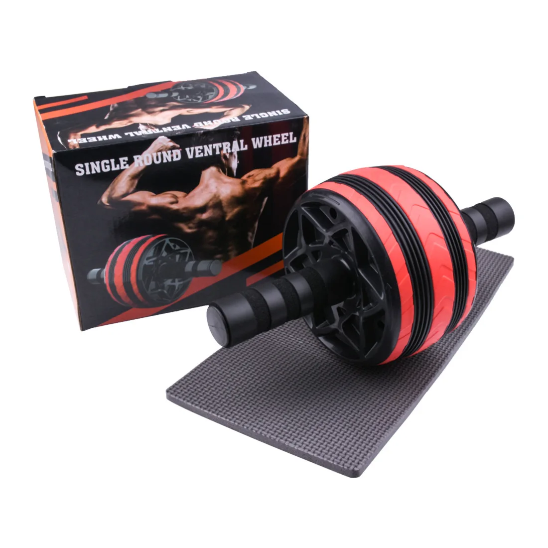 Double wheel men women abdominal trainer wheel foam grips Wheel Rollers for indoor gym