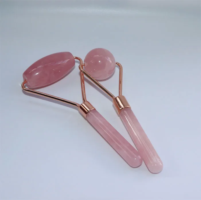 
Custom Logo Quartz Facial Massager Roller New Trending Rose Quartz Facial Roller Rose Contour Facial Roller 