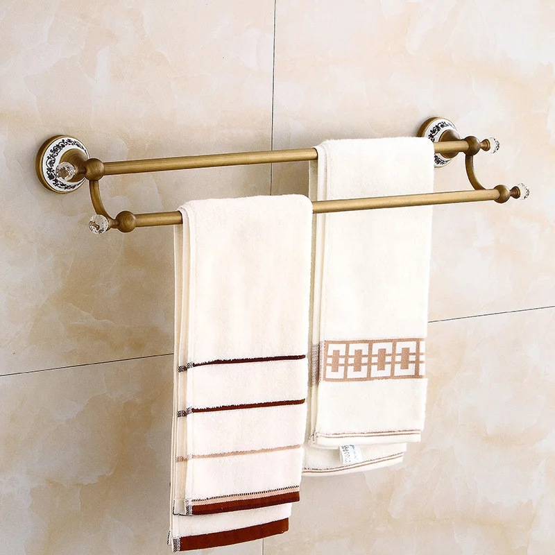High Quality Bronze Copper Crystal Toilet Accessories Classic Bathroom Hardware Set For Hotel