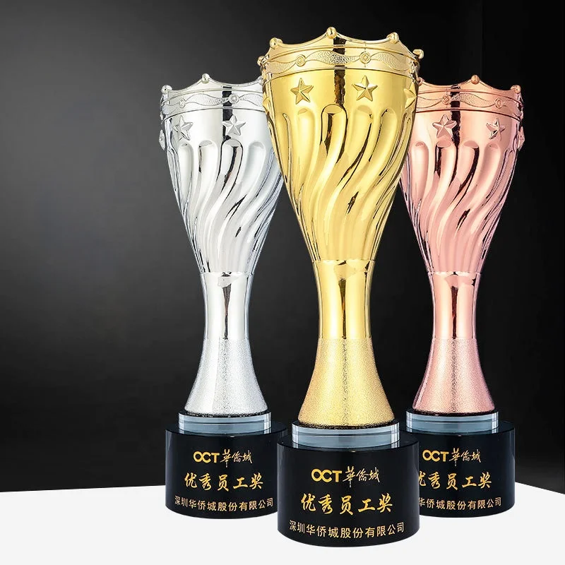 Metal Trophy Marathon Games Sports Champion Gold Silver Copper Award Trophy
