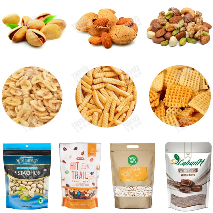 Automatic doybag packing machine for potato chips roasted peanuts bag packing machine