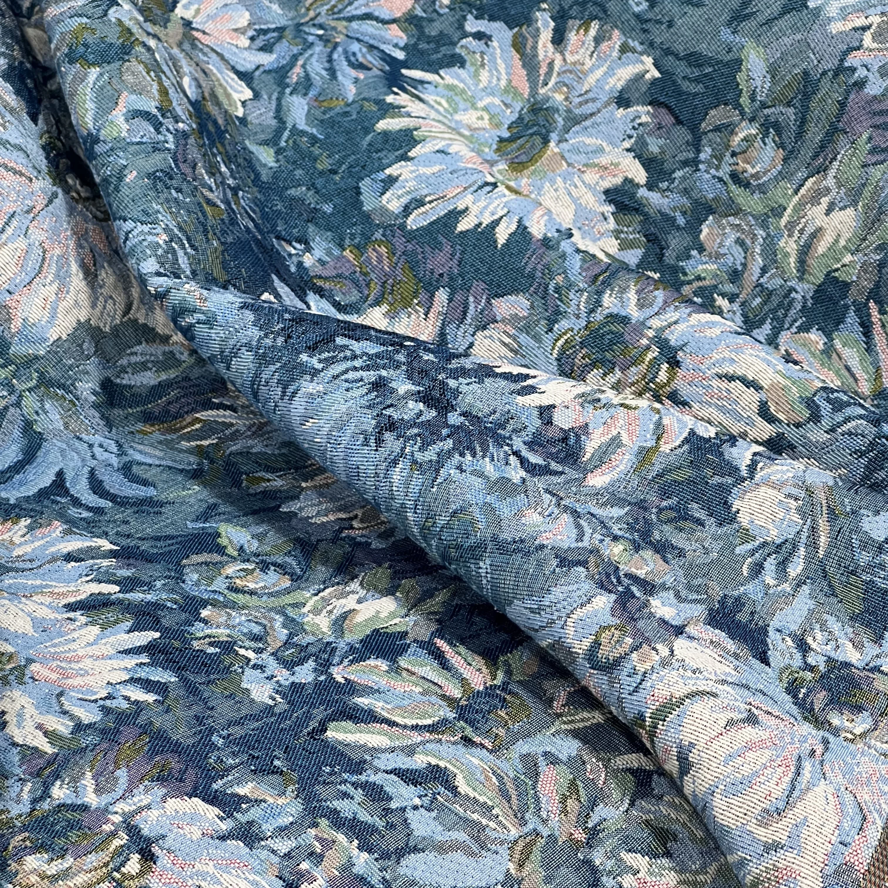 Monet Oil Painting Style Jacquard Yarn-Dyed Fabric Pastoral Tablecloth Throw Pillow Clothing Bag Shoe Upper Covering