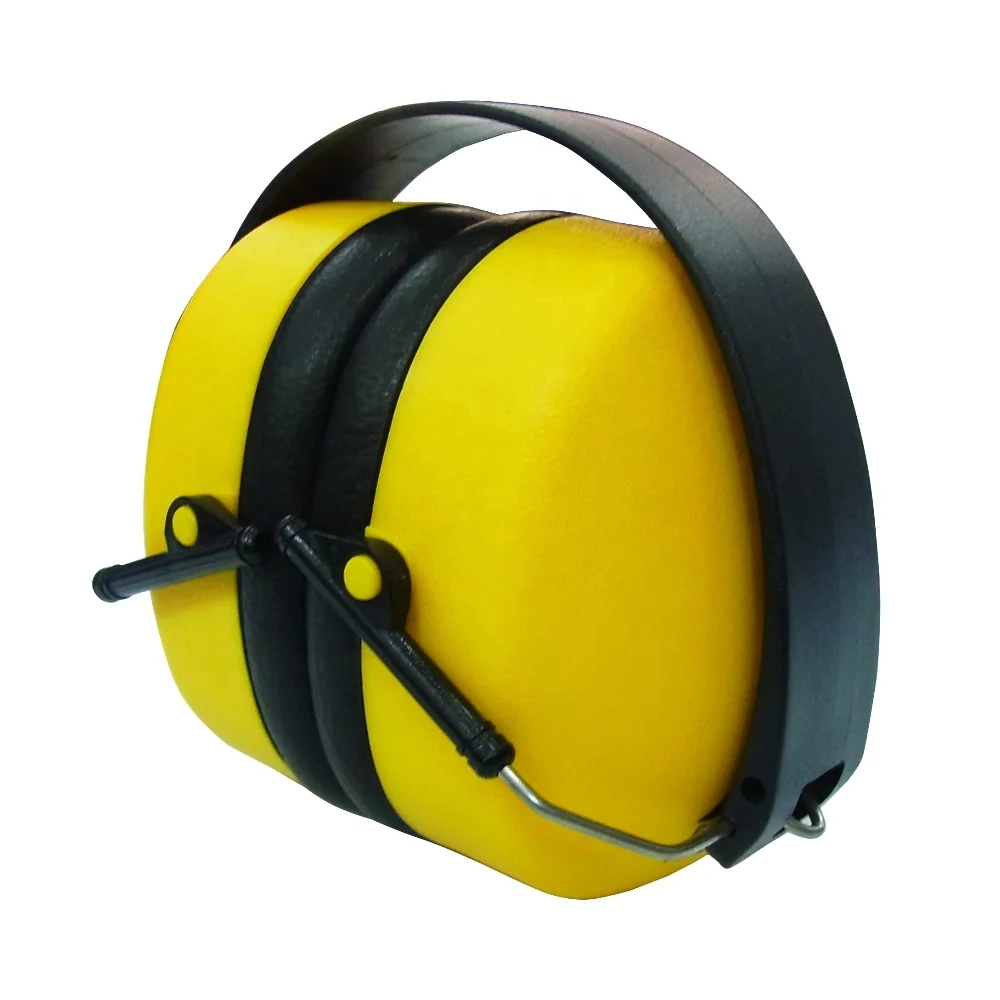 
Yellow foldable protective soundproof ABS safety ear muff 