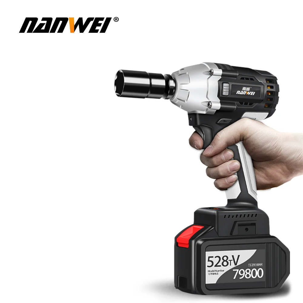 Brushless cordless Electric Impact Wrench 21V Wrench Socket Li-ion Battery Hand Drill Installation Power Tools Variabl