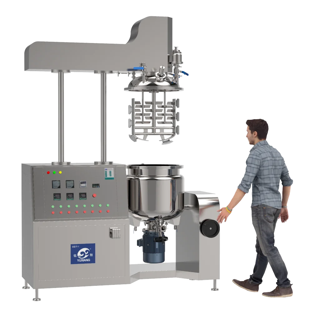 vacuum cosmetic Mayonnaise Making with heating Food Grade Stainless Steel  homogenizer emulsifier mixer