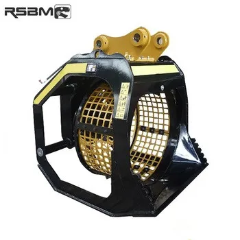 mini excavator screening bucket with rotating sieve