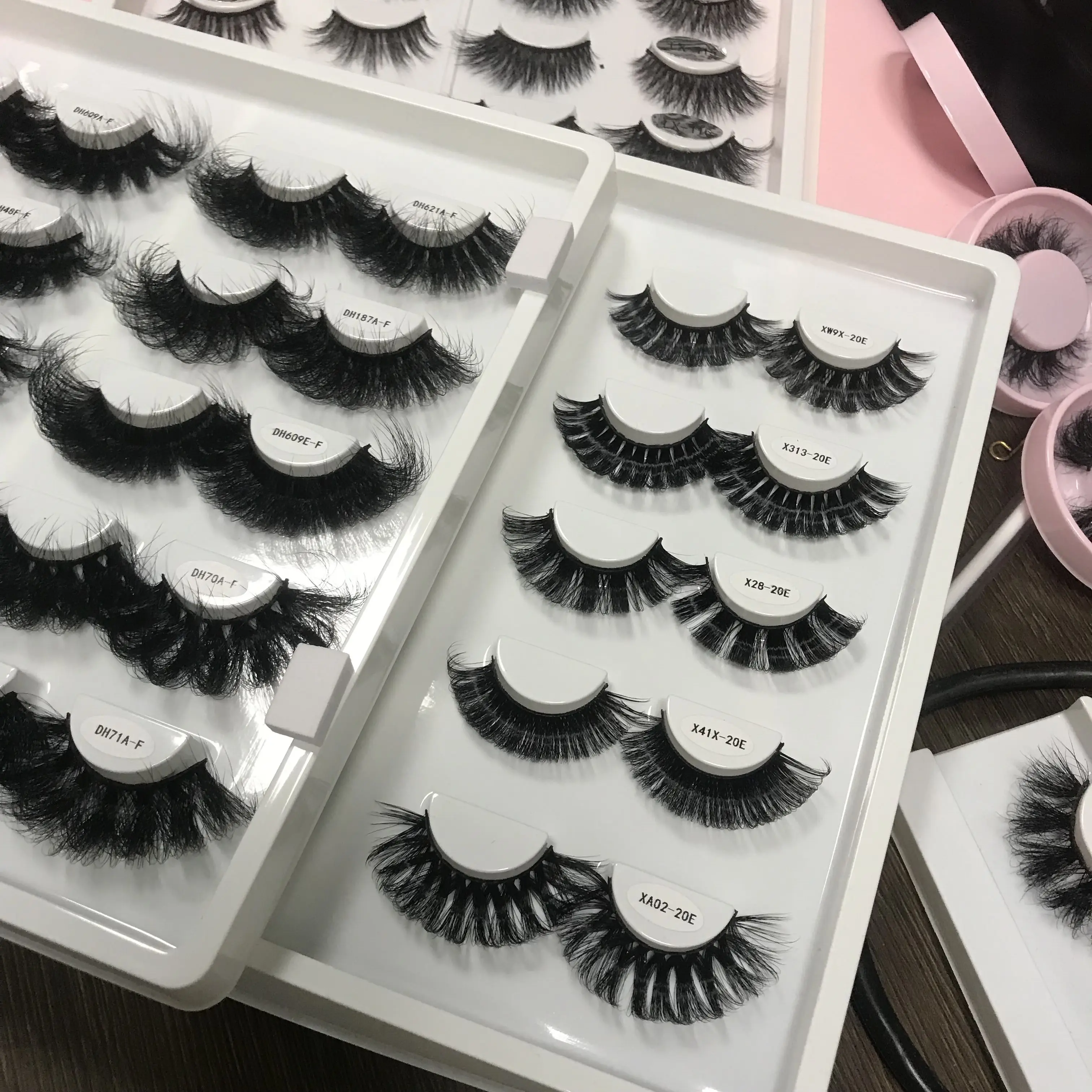 wholesale Private Label 5d fluffy russian lashes strip 3d faux mink 15mm russian lashes d curly natural false mink eyelashes