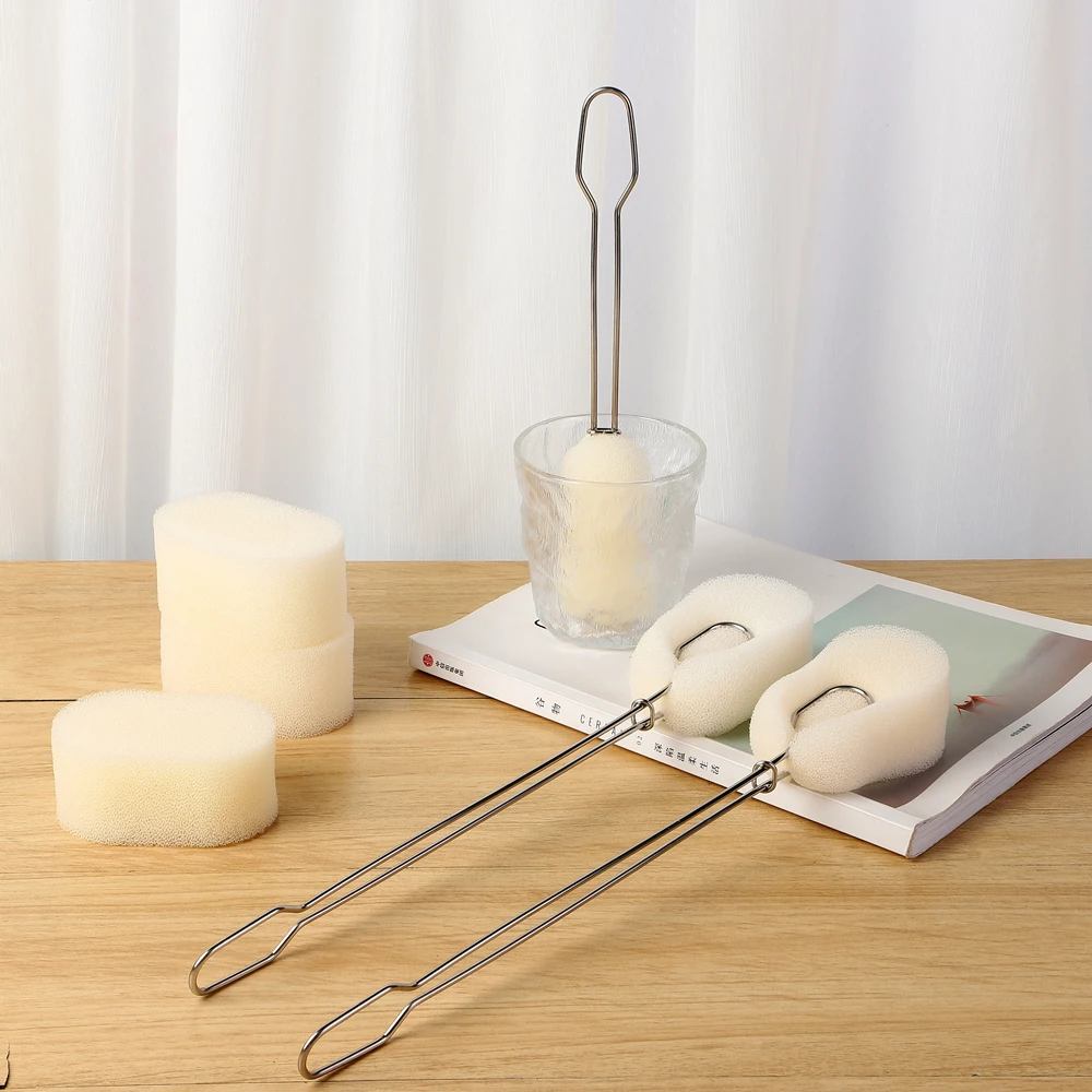 Replaceable Brush Baby Water Bottle Cup Washing Sponge Brush Long Handle Bottle Sponge Cleaning Brush