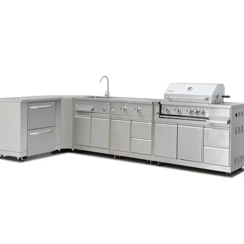 back yard pizza oven BBQ grill sinks drawers cabinet set ideas