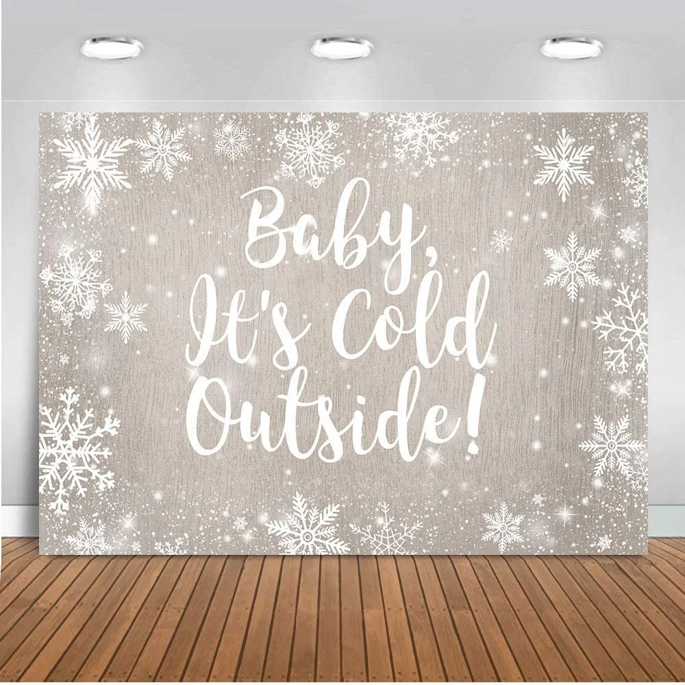 Зимние Baby Shower фон холодно на улице Декорации для вечеринок баннер зимних пейзажей страны чудес фон для фотографий на день рождения фон