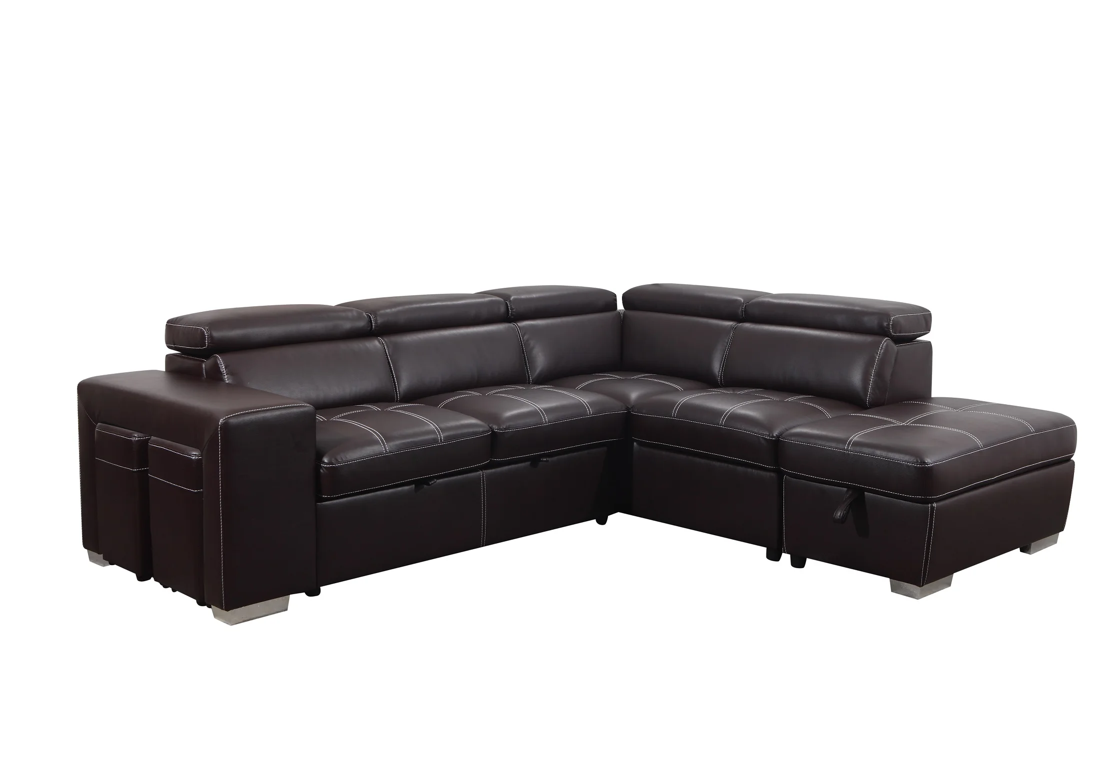 factory direct sales luxury living room sofa with USB storage foot stools can be customized sofa bed