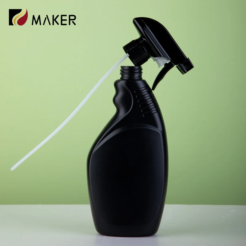 Empty Liquid Chemical Resistant 250ml 500ml 16oz Plastic Detergent Cleaner Black Trigger Spray Bottle With Leak Proof Sprayer