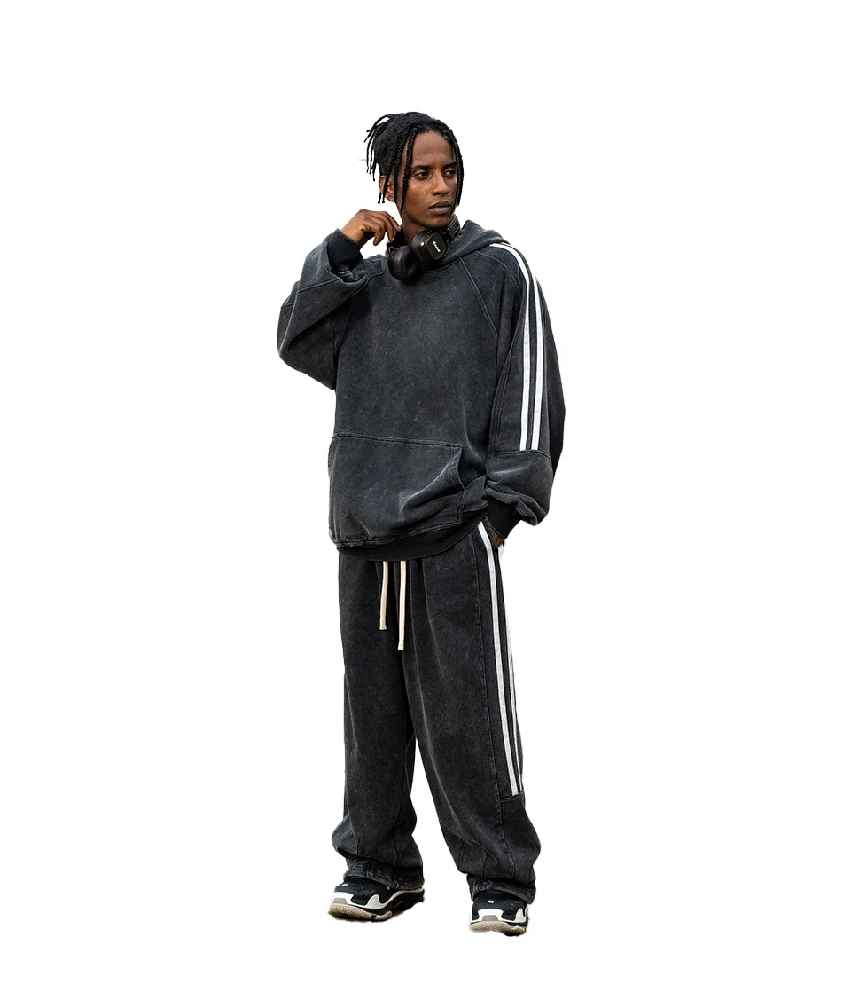 Custom Logo Men 100 Cotton Hoodie French Terry High Quality Blank Oversized Vintage Acid Wash  Cropped Hoodie Men