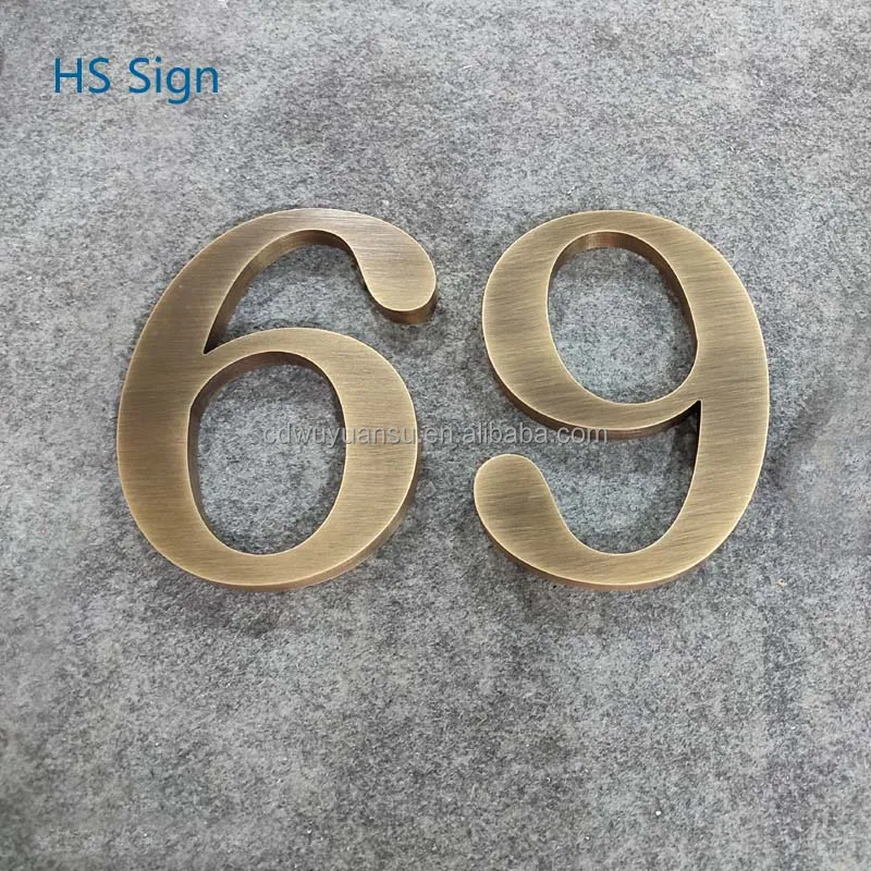 HONGSEN Custom Metal Letters Brass Reception Words Small Brass Alphabet Brushed Brass Letter With Screw