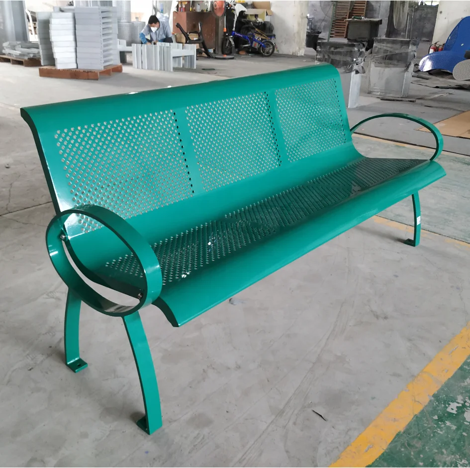 6 feet long weather resistant powder coated steel modern outdoor patio benches seats metal picnic table bench