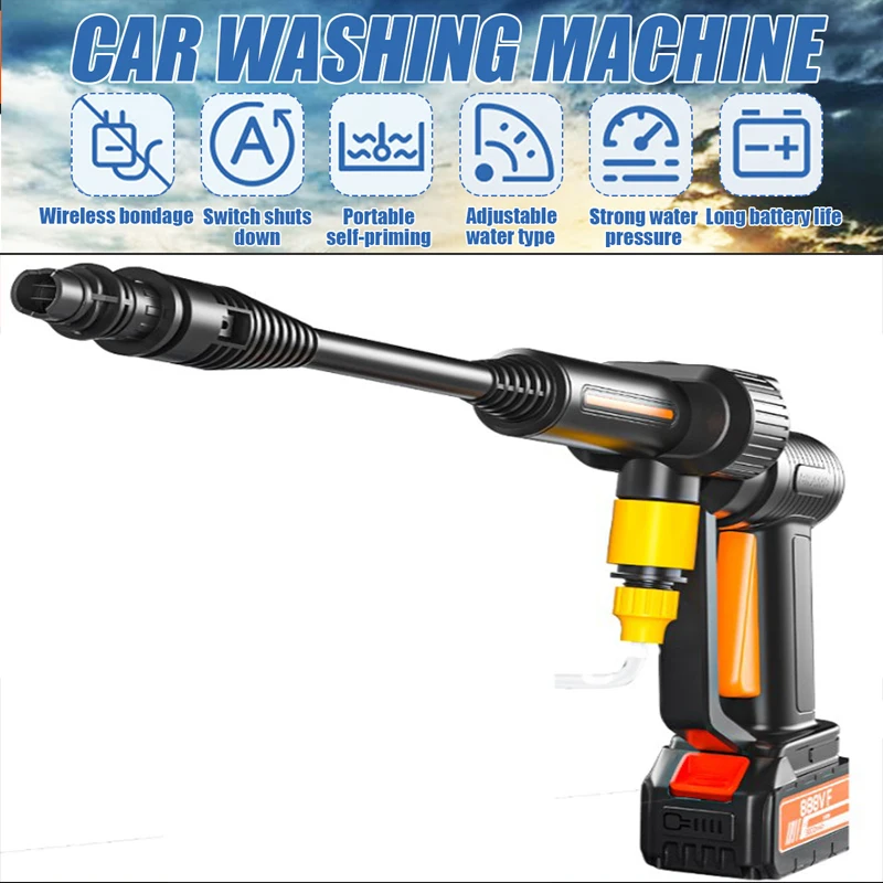 888VF  750W 60bar Cordless Portable Power Cleaner Hydroshot sprayer Car Cleaner Water Gun cordless Wash Sprayer