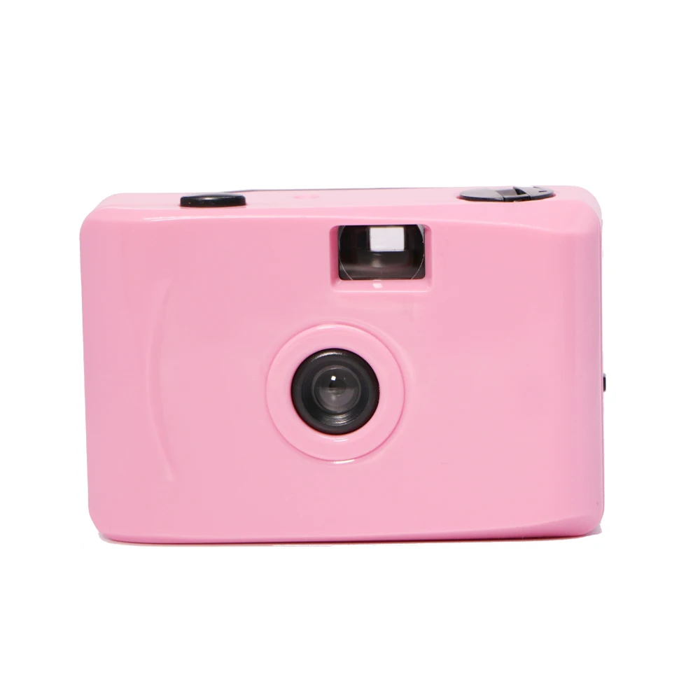  Holga пластиковая фиксированная Фокусировка Ручная винтажная однотонная розовая мини 35 мм пленочная камера