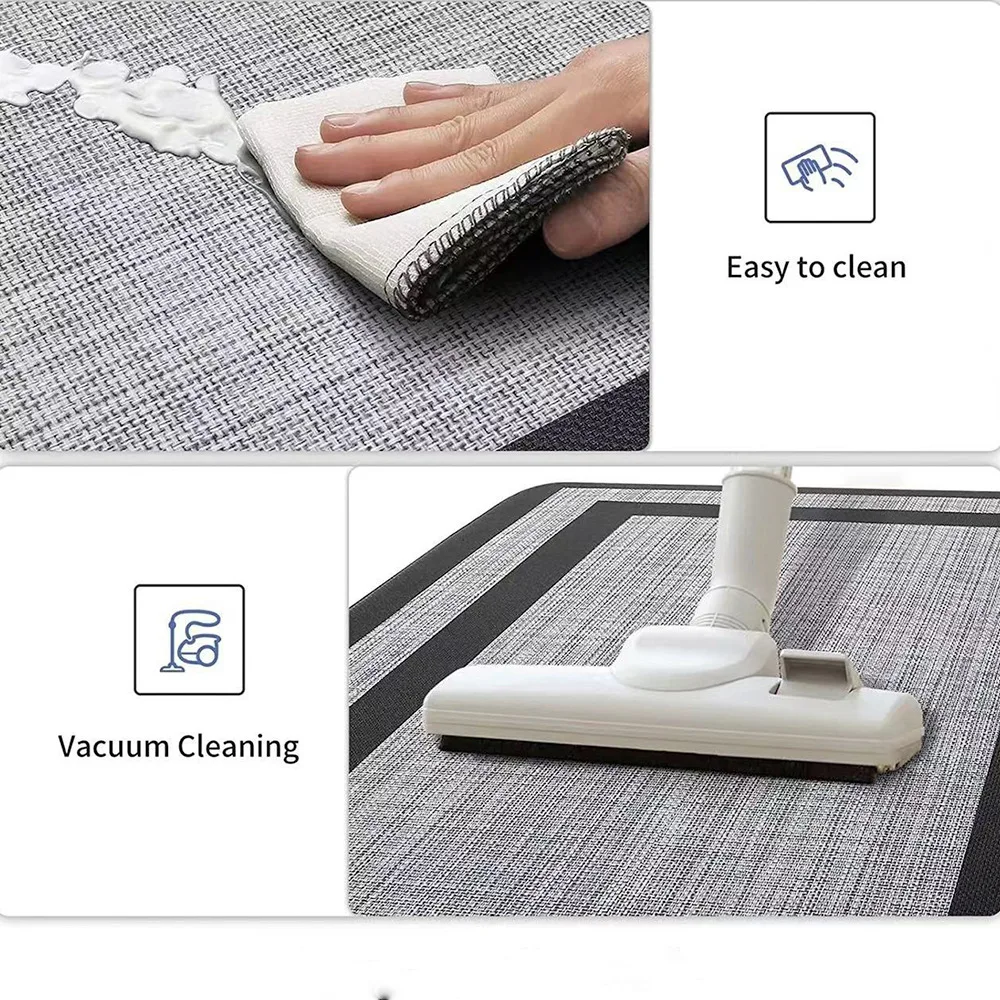 Custom 3D Printed Modern Floral Kitchen Rug Washable Polyester Kitchen Mat Kitchen Carpet with Cushioned Feature PVC Rectangle