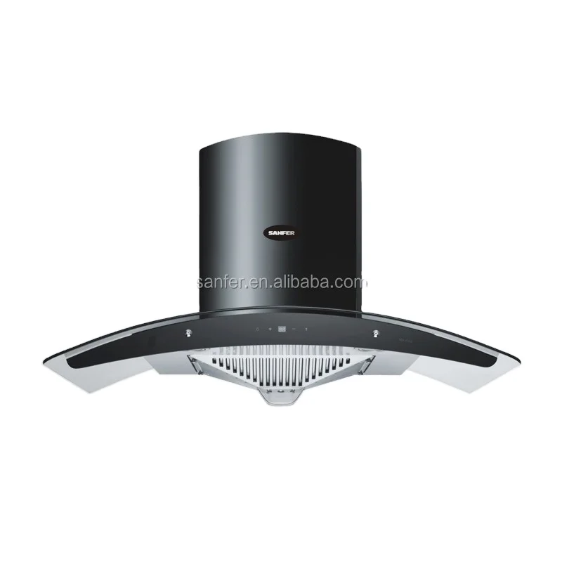 Super motor with big fan kitchen appliances cooker hood /smoke sensor range hood exhauster