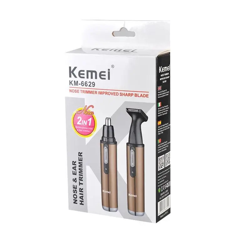 Kemei перезаряжаемые электрический триммер для носа KM-6629hair 2 в 1 уход за