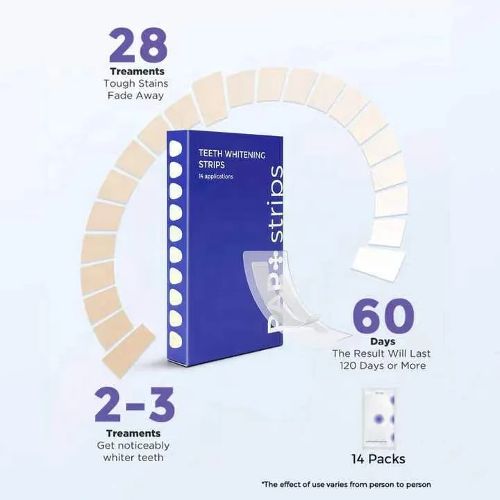 Private Label Pap V34 Purple Non Sensitive Teeth Whitening Strips Home Use Dental White Strips For Teeth Whitening