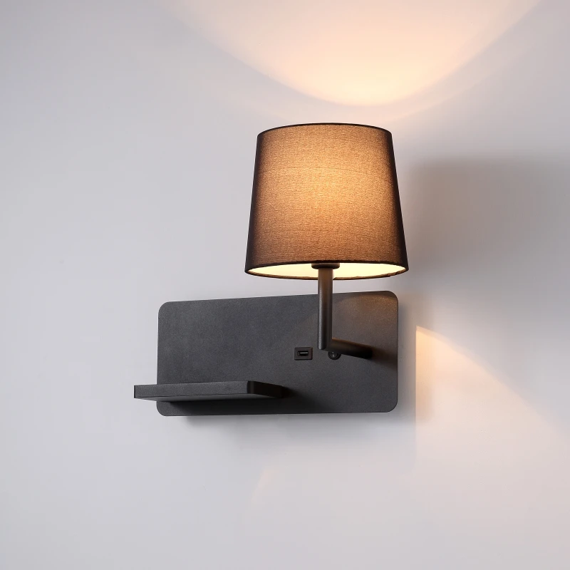 Modern design E14 lamp bedroom bedside room decor black led reading light