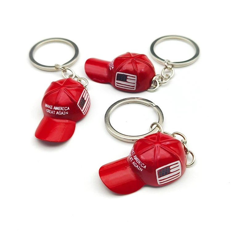 2024 Election President Hat Keychain Make America Great Again Red Caps MAGA Hats Keychain