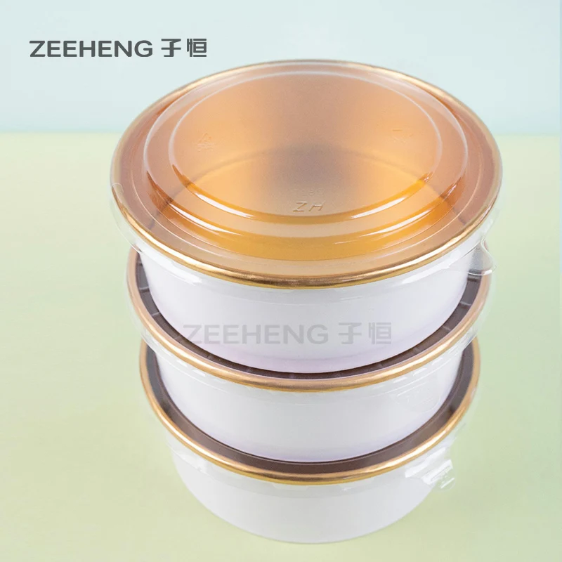 Food grade logo printed gold foil salad bowl takeaway soup cup