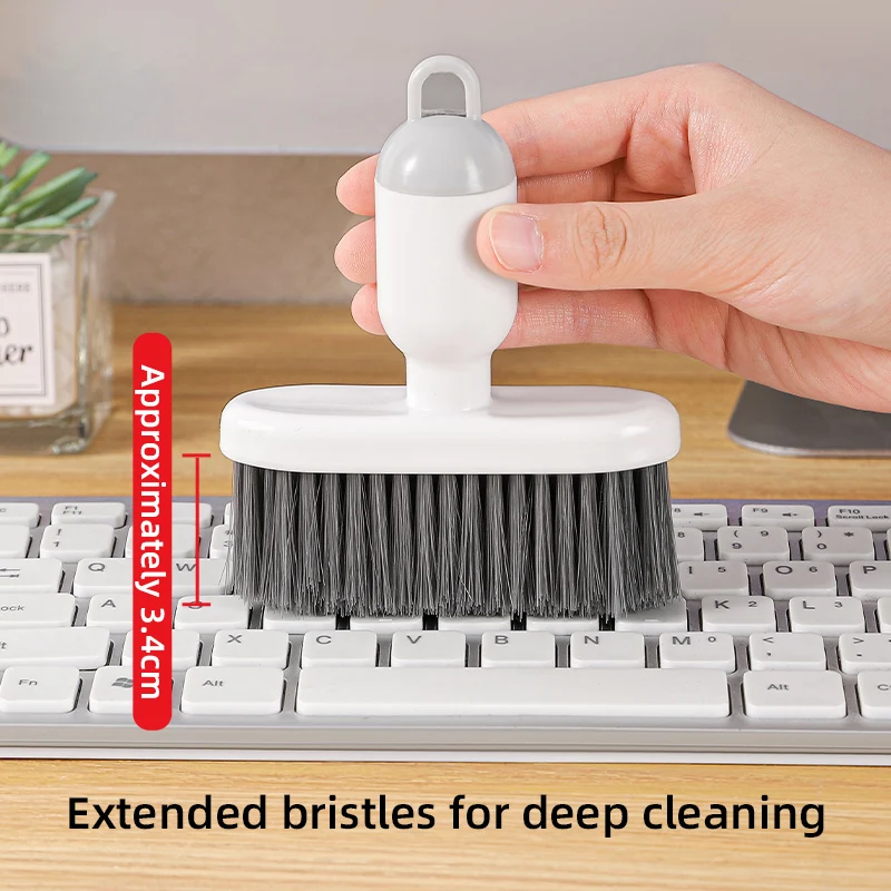 Multifunctional PP Plastic Keyboard Cleaner Classic White and grey Household Small Brush Cleaning Brush