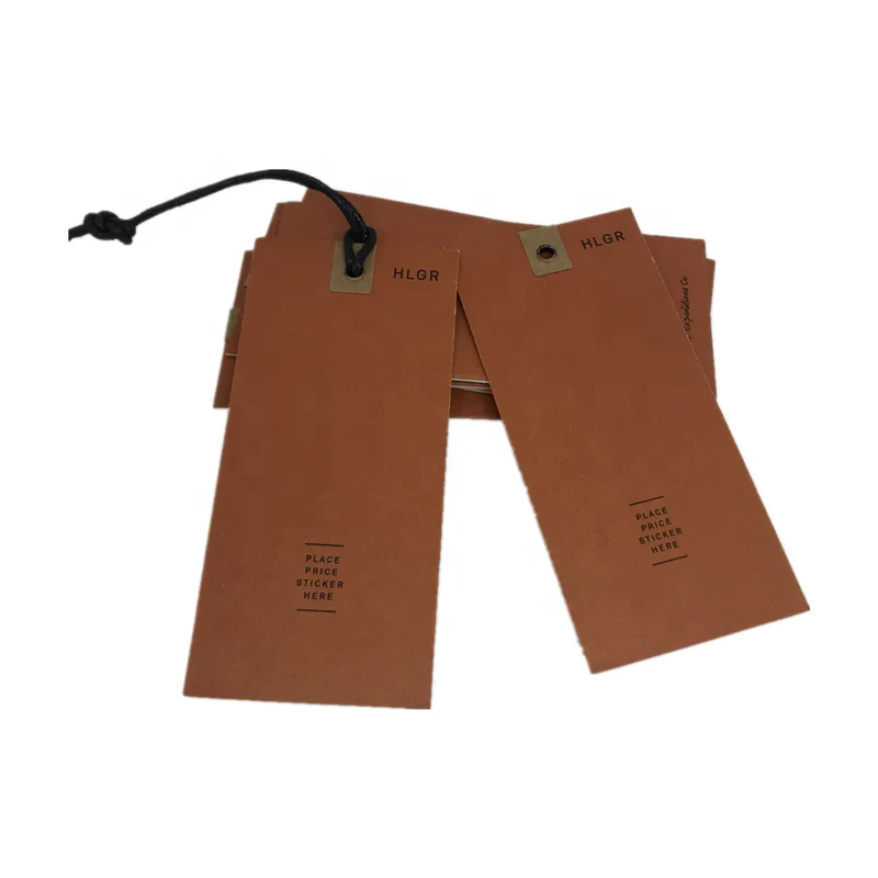  Custom Printed Brand String Rectangle Clothing Tags Garment Label Swing Sustainable Specialty Paper