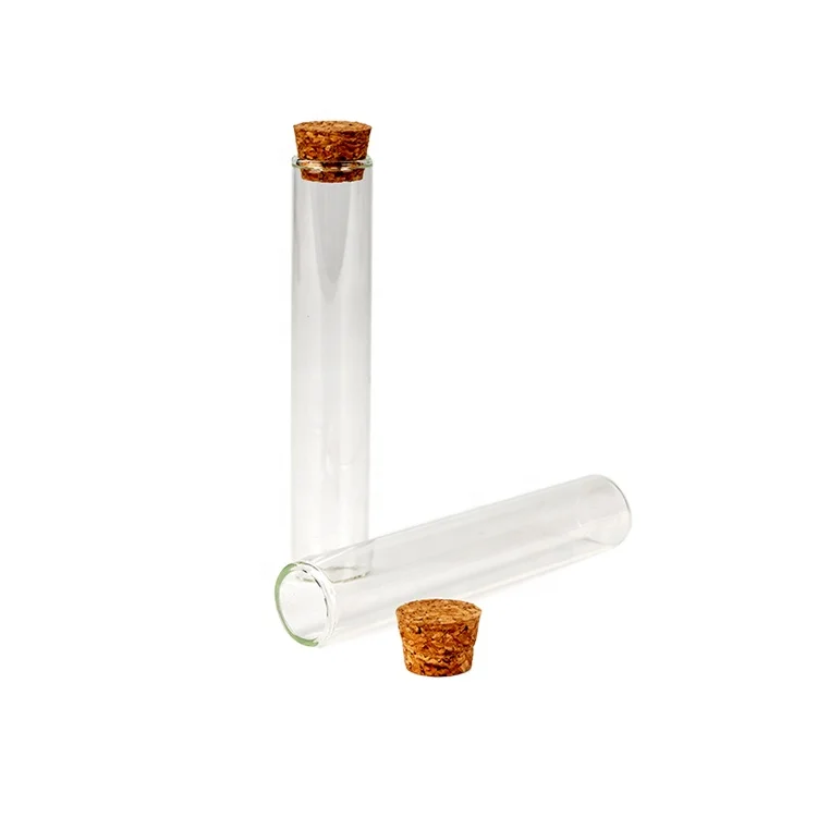 Glass Tubing Borosilicate Glass Tube Flat Bottom Glass Test Tube With Cork Lid