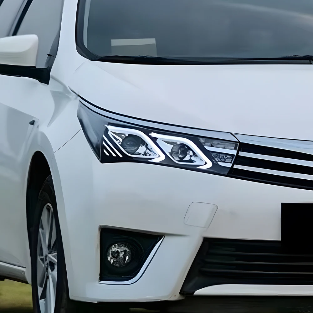 Автомобильные передние фары в сборе для Toyota Corolla 2014-2017 Светодиодные модернизированные системы освещения объектива проектора аксессуары
