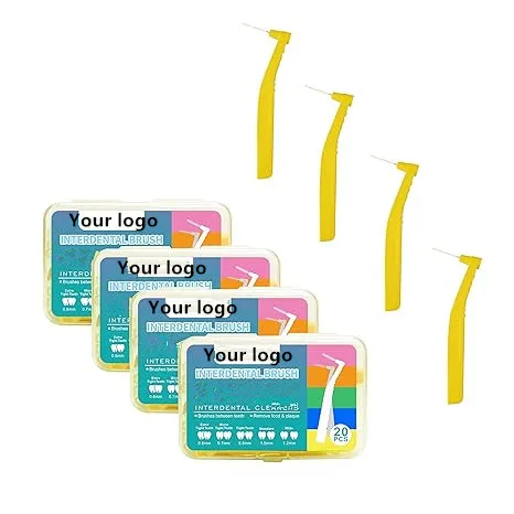 L shape Interdental Cleaner Brushes Toothpick Tooth Flossing Head Oral Dental Hygiene Brush Interdental Brushes with Portable