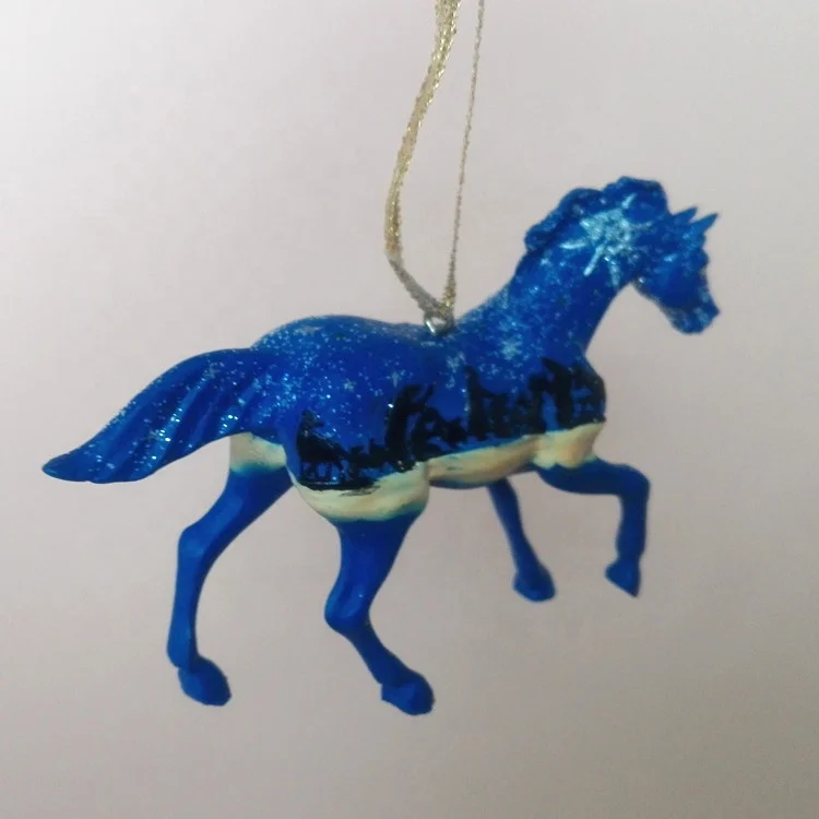 
personalized horse hanging Christmas ornament type mini resin horse statue for sale 