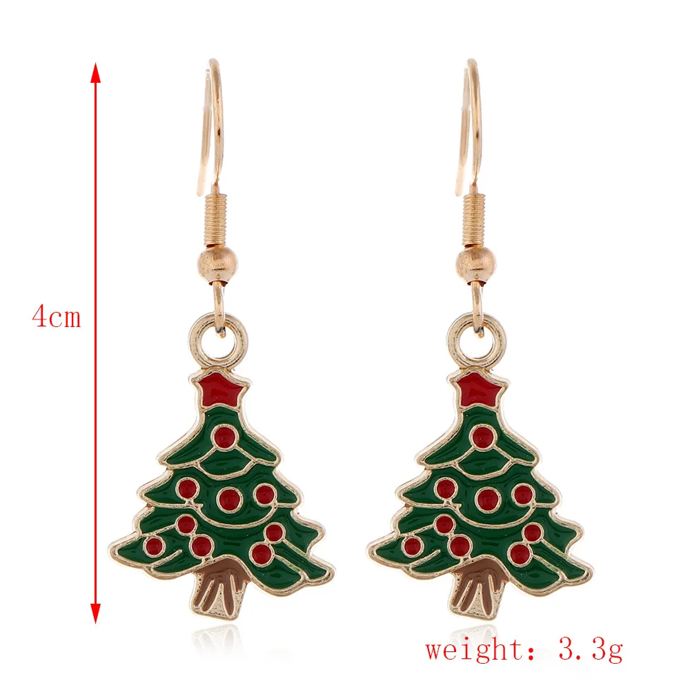 LW80085 Factory Anti-Allergy Christmas Earrings Cute Fun Santa Snowflake Christmas Tree Ear Hook Earing