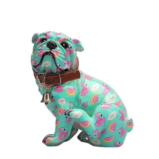 2021 TOP Selling Kawaii Bulldog Resin Craft for DIY Craft Making Home Decoration Love Cute dog Statue Accessories