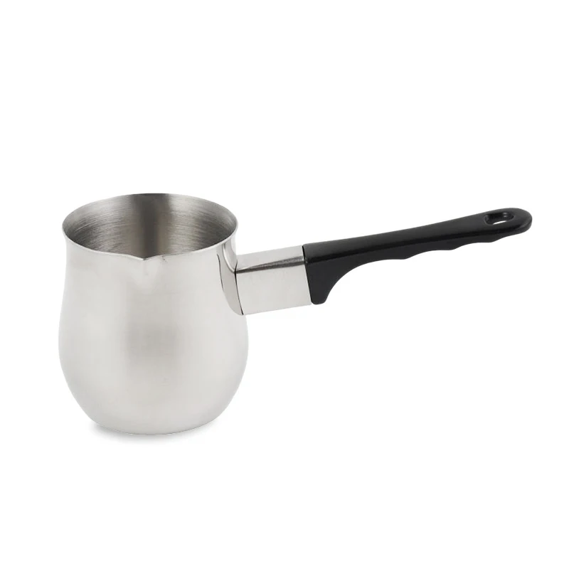 Stainless Steel Black Handle Western Style Coffee Pot Milk Boiling Pot Warmer