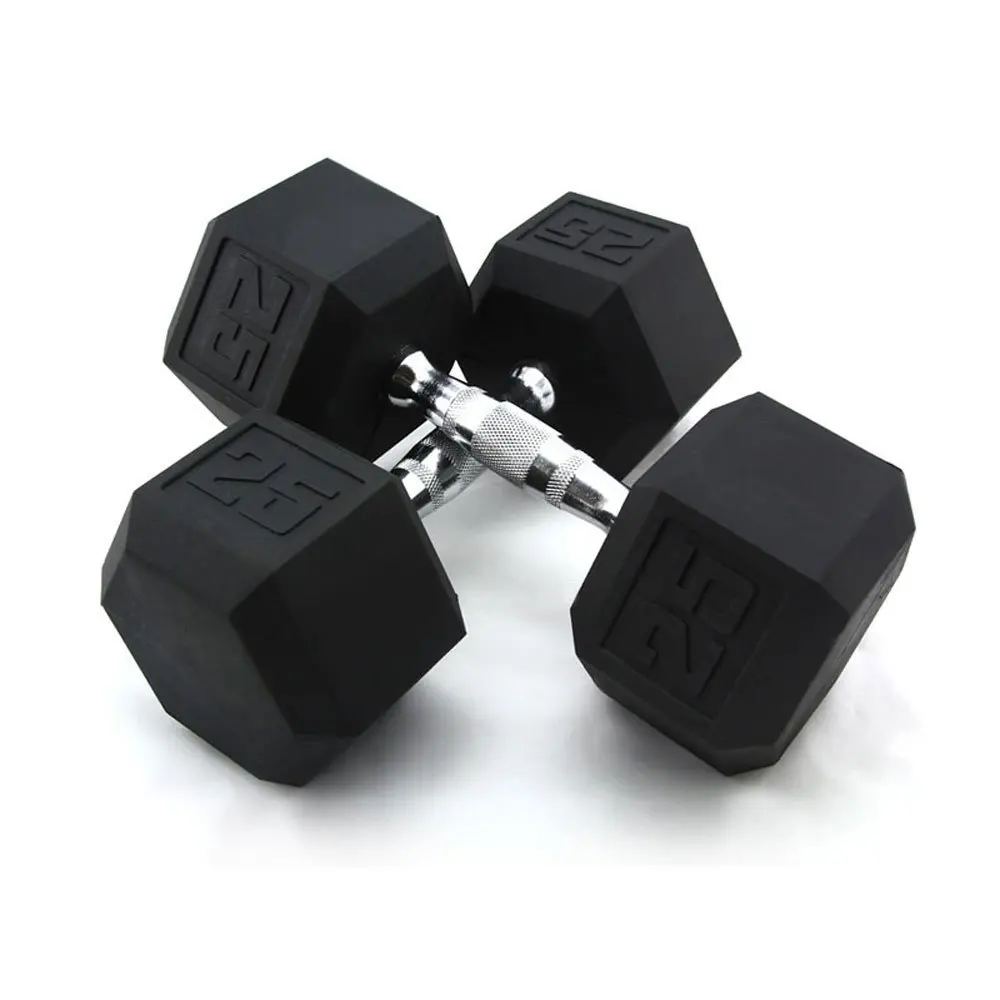 HOT!Wholesale black hexagonal dumbells pounds cast iron vinyl coated hex dumbbells rubber gym dumbells