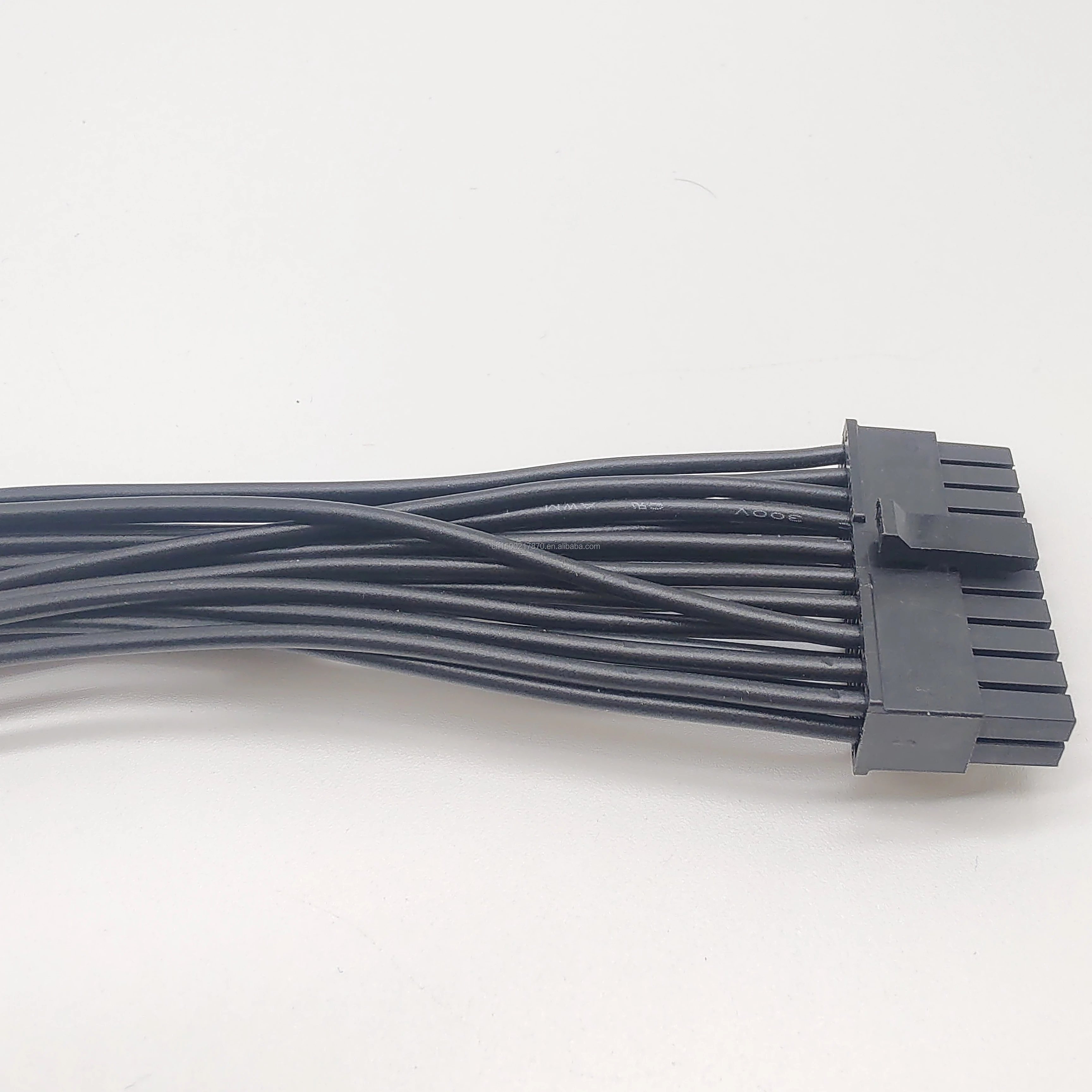 22AWG 24AWG All fully black single wires wiring harness with molex 20pins terminal connector