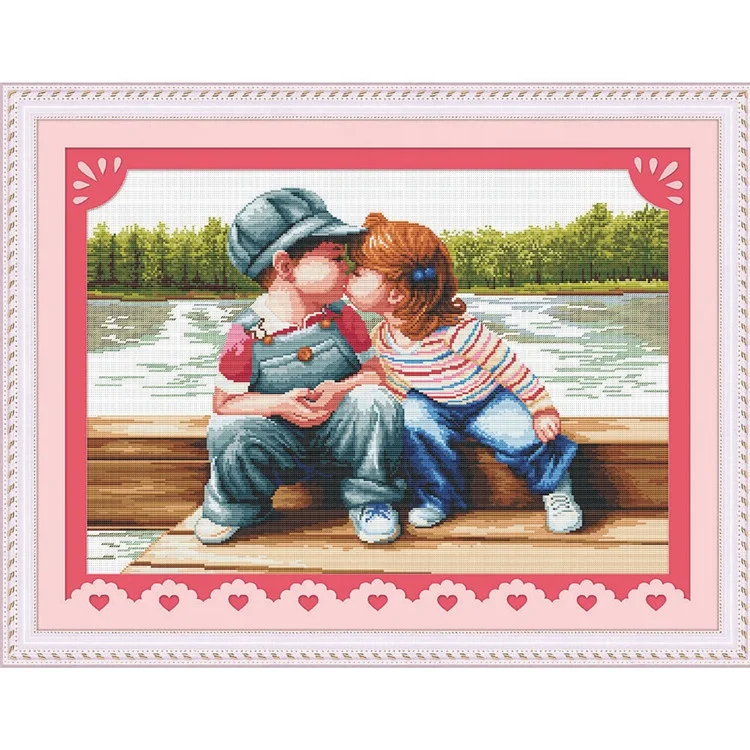 
Wholesale Handmade Embroidery Beginner Kits Red Wine Painting Home Decoration Cross-stitch Kits 